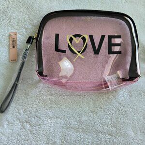 NWT Victoria's Secret LOVE logo clear clutch